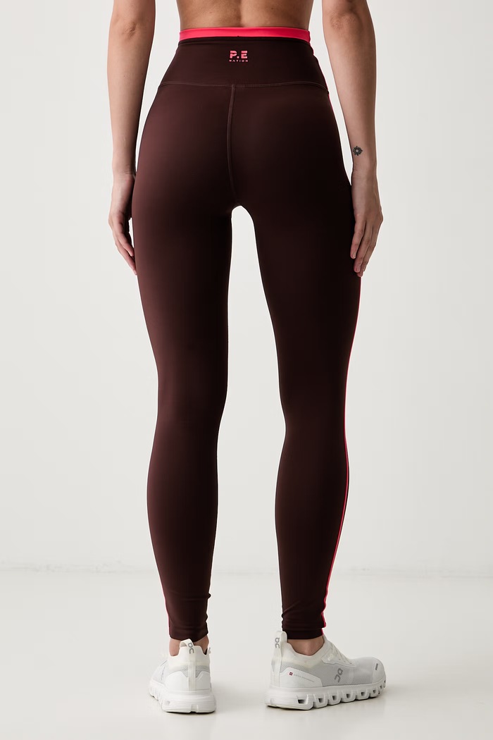 Odzież P.E Nation legginsy sportowe damskie 254G252 brązowy