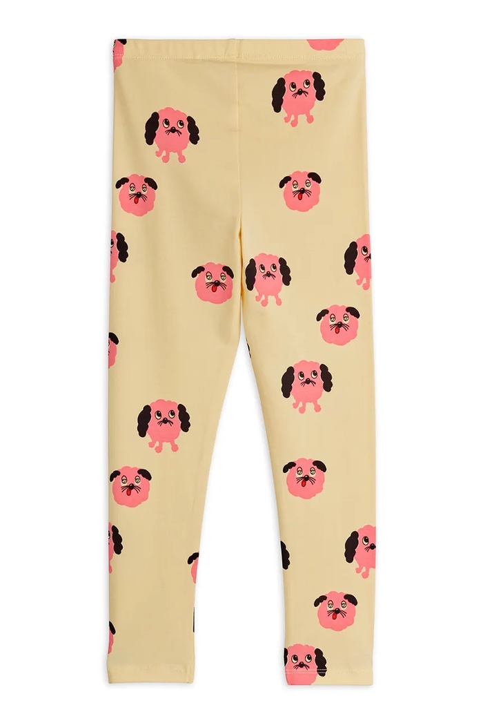 Mini Rodini leggins copii Doggies 26130117 galben SS26