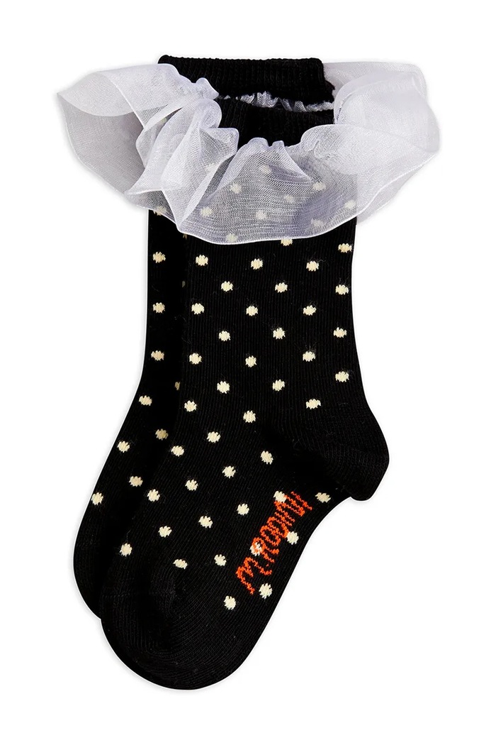 Mini Rodini șosete copii Polka dot negru 26160112