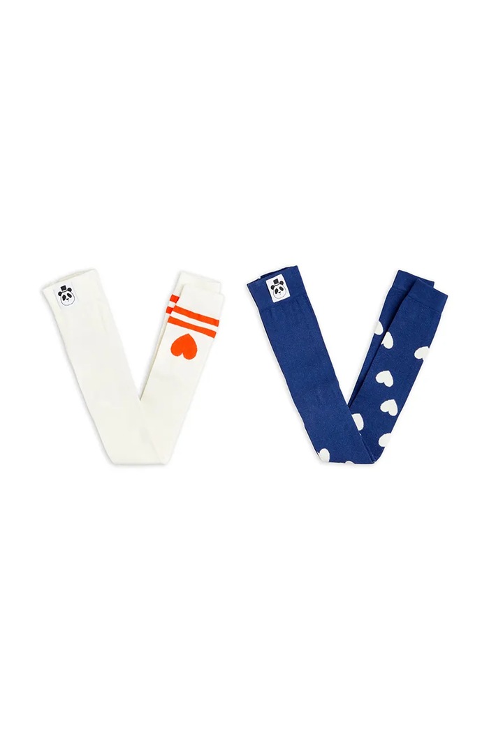 Detské legíny Mini Rodini Hearts 2-pak Planet friendly biela 26160118