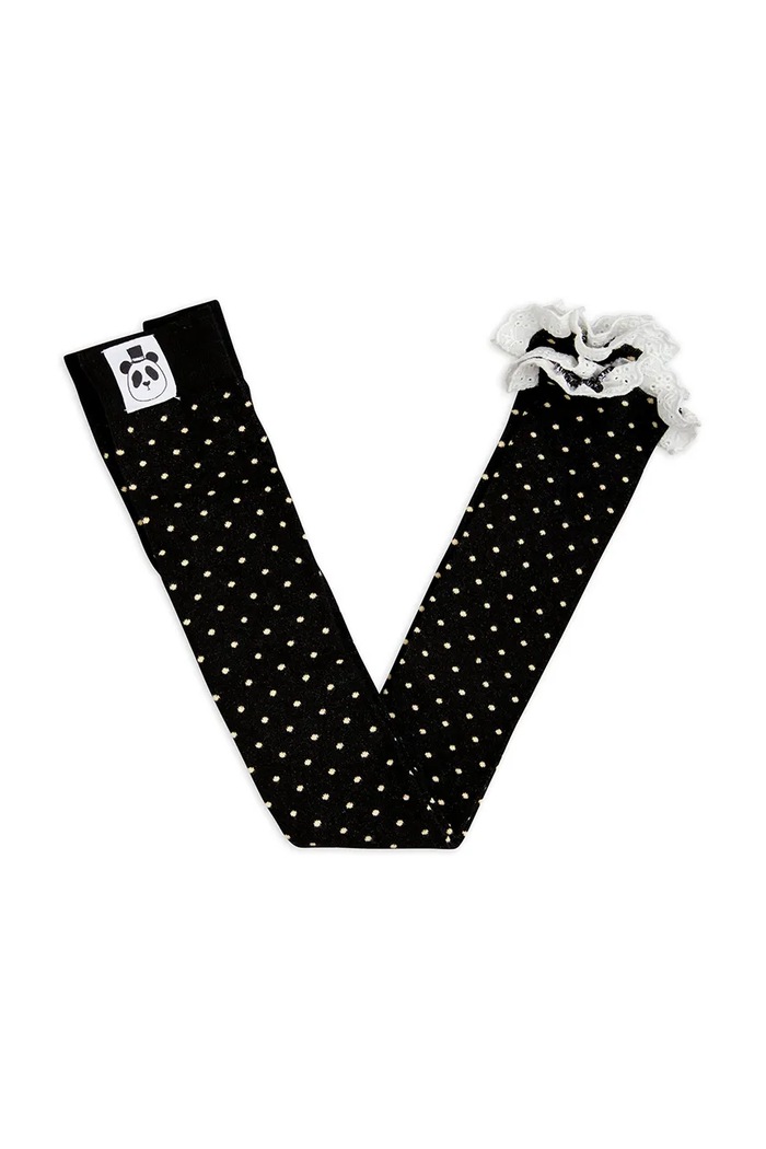 Detské legíny Mini Rodini Polka dot Planet friendly čierna 26160119