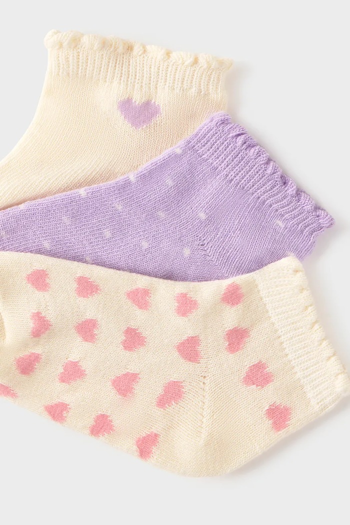 Detské ponožky Mayoral 3-pak 10141.4F.Baby.PPY2 fialová SS26