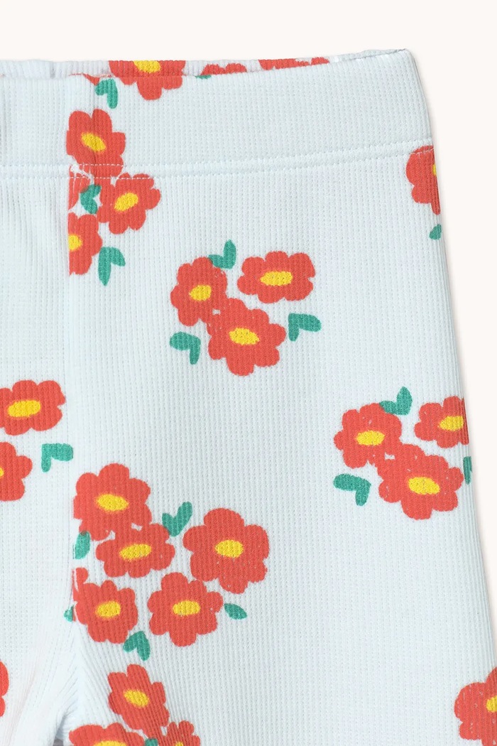 DÍVKA Kojenecké legíny Tinycottons BLOSSOMS RIB BABY PANT SS26.094 modrá