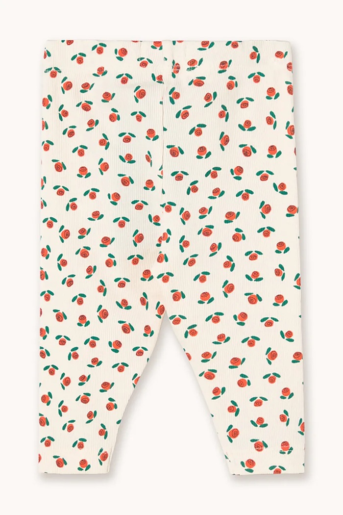 Κολάν μωρών Tinycottons TINY ROSES RIB BABY PANT SS26.103 λευκό SS26