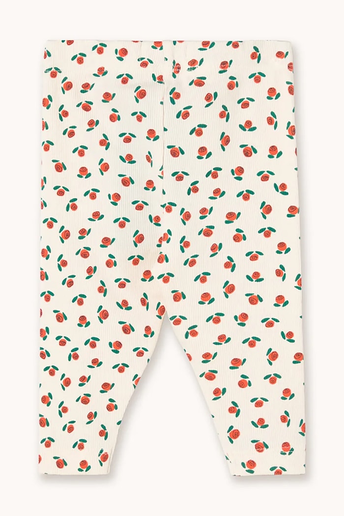 Κολάν μωρών Tinycottons TINY ROSES RIB BABY PANT SS26.103 λευκό SS26