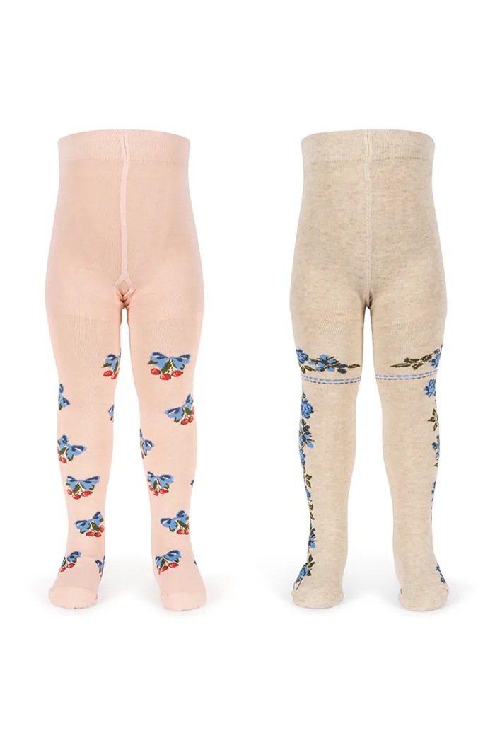 Παιδικό καλσόν Konges Sløjd 2 PACK FLOWER AND CHERRY JACQUARD TIGHTS 2-pack KS104585.PPY2 ροζ SS26
