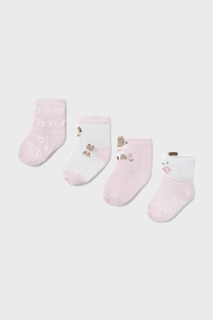 Nogavice za dojenčka Mayoral Newborn 4-pack roza 9054.2D.Newborn.PPY2