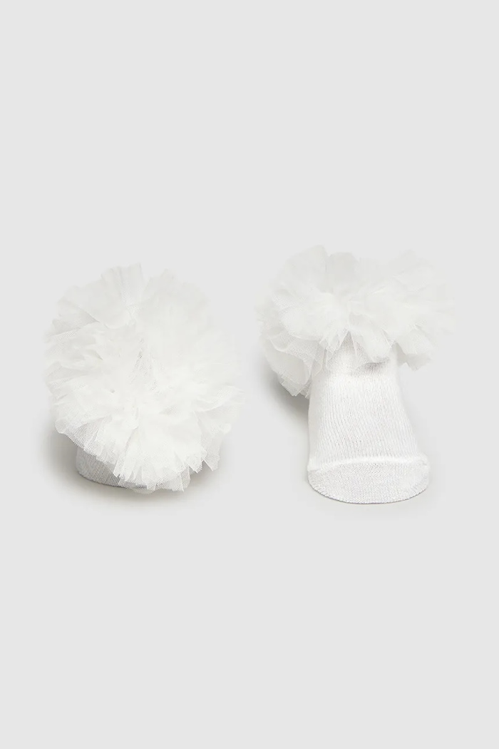 Mayoral Newborn șosete bebe 9055.2L.Newborn.PPY2 alb SS26