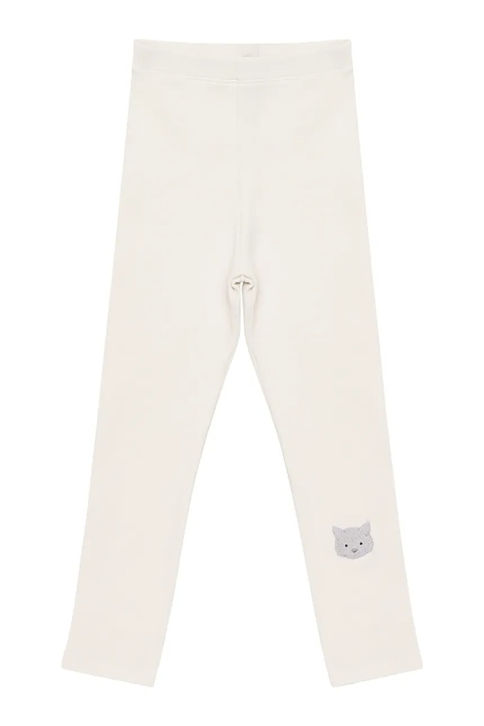 Donsje legginsy niemowlęce Soenie Leggings Cat z elastanem biały 4117201