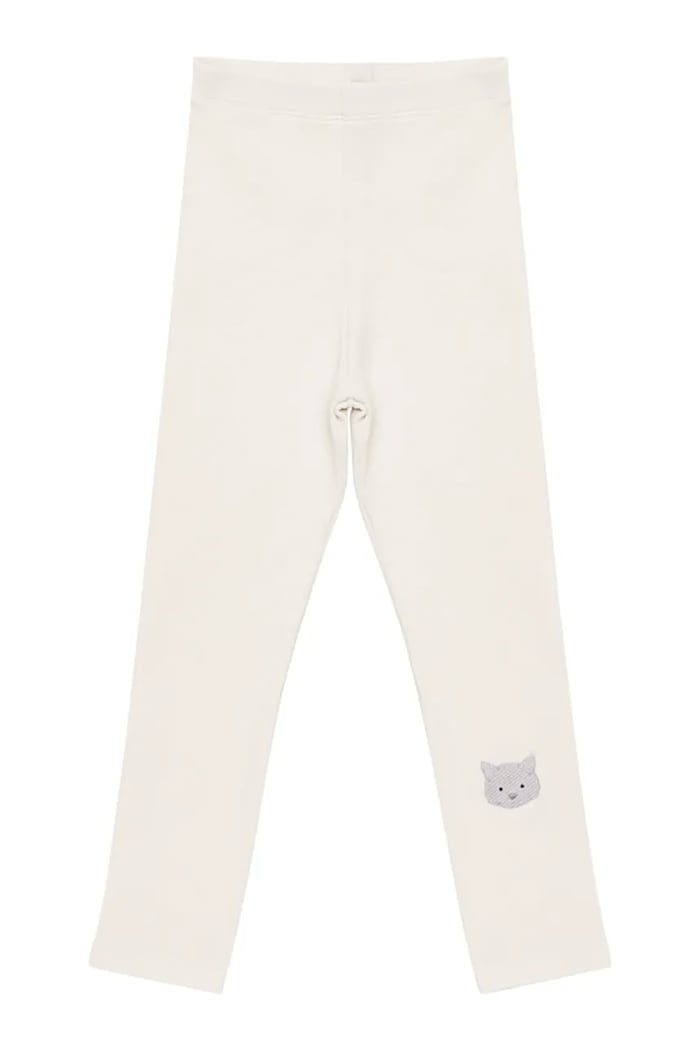 Donsje legginsy niemowlęce Soenie Leggings Cat z elastanem biały 4117201