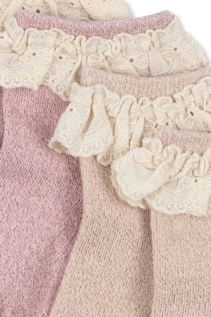 Konges Sløjd gyerek zokni 2 PACK GLITTER FRILL SOCKS 2-es csomag KS105221.PPY2 rózsaszín SS26