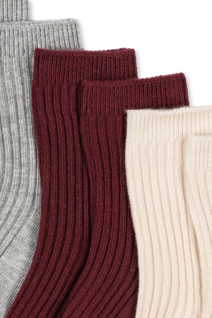 Otroške nogavičke z bombažem Konges Sløjd 3 PACK RIB SOCKS KS104187.PreSpring pisana SS26