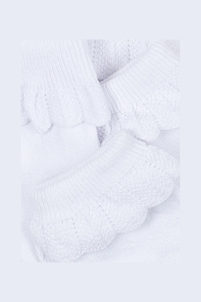 Dětské ponožky Konges Sløjd FRILL SOCKS 2-pack KS104587.PPY2 bílá SS26