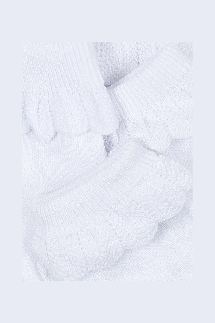 Dětské ponožky Konges Sløjd FRILL SOCKS 2-pack KS104587.PPY2 bílá SS26