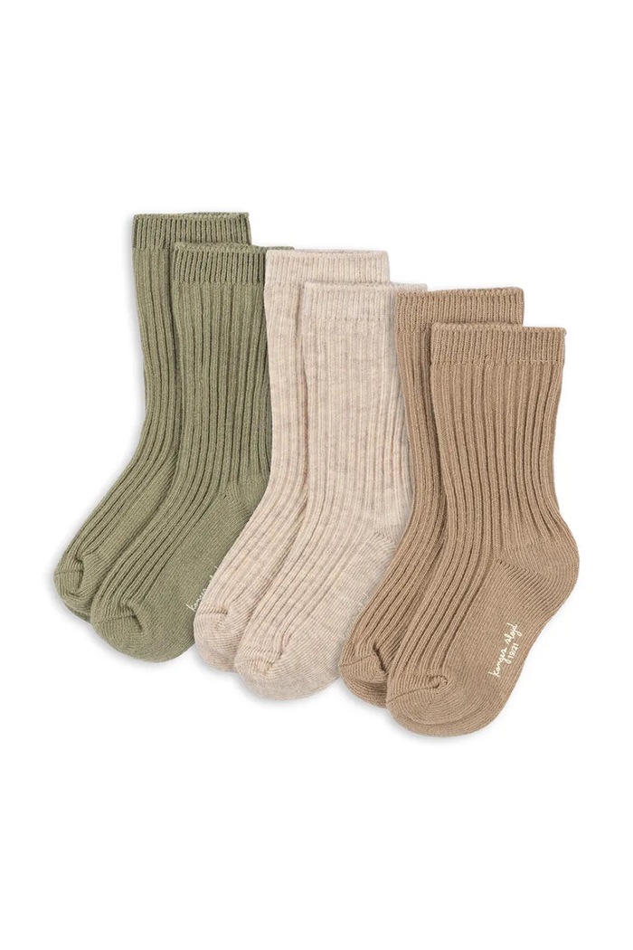 Dětské ponožky Konges Sløjd 3 PACK RIB SOCKS vícebarevná KS104612.PPY2