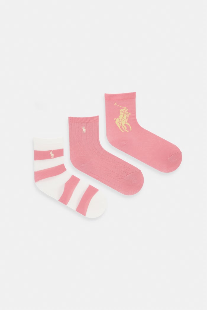 Polo Ralph Lauren ponožky detské 3-pack ružová 447P11078005