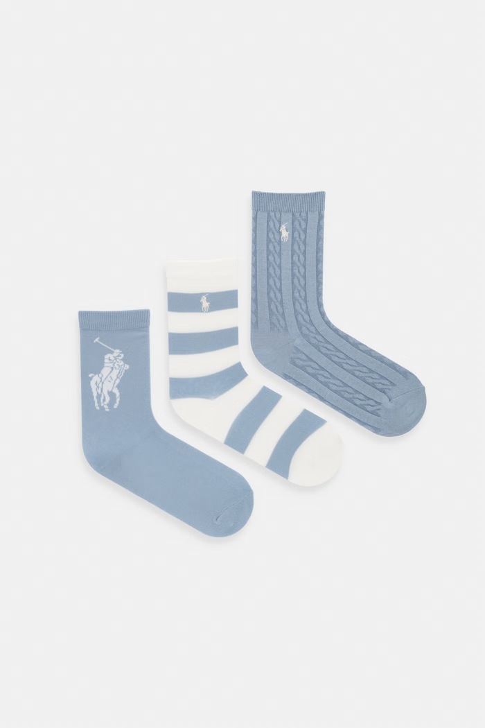 Polo Ralph Lauren detské ponožky 3-pak modrá 448P11078006