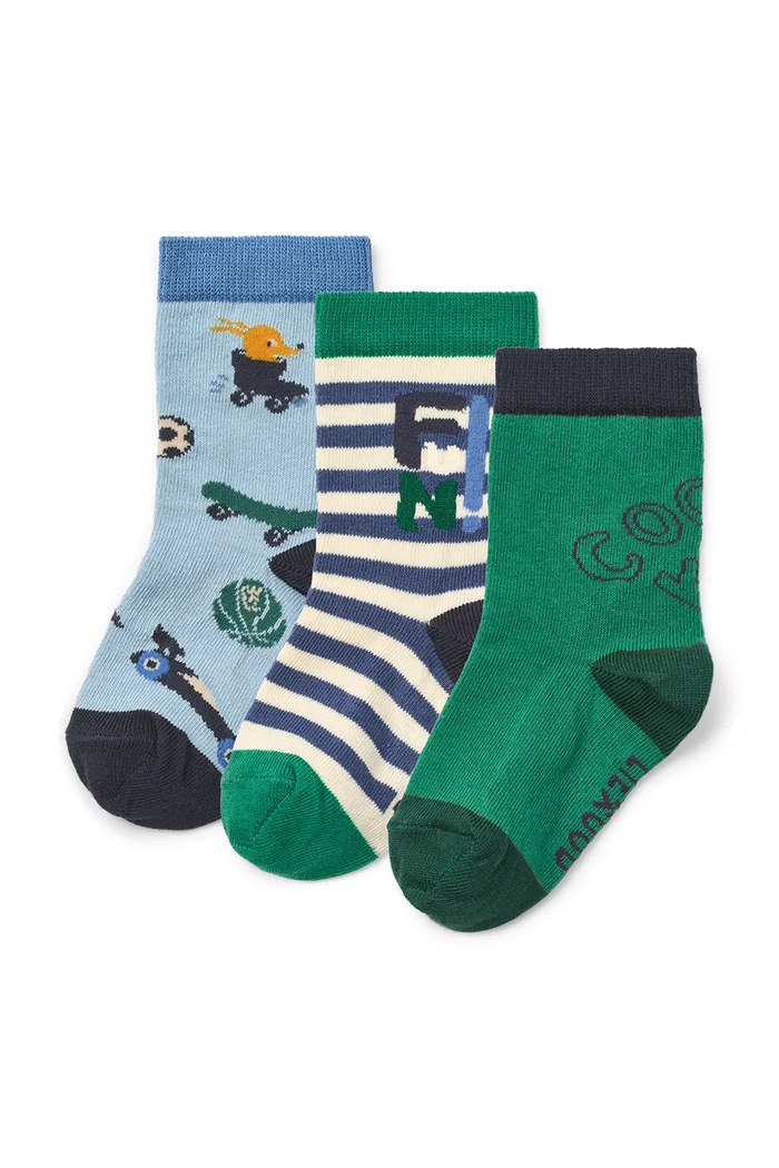 Παιδικές κάλτσες Liewood Silas Socks 3-Pack πολύχρωμο LW15118.PPY2