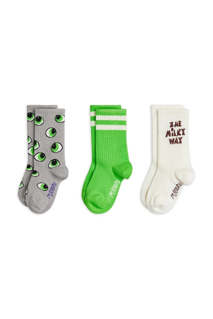 Detské ponožky Mini Rodini Eyes 3-pak 3-pak biela 26260123