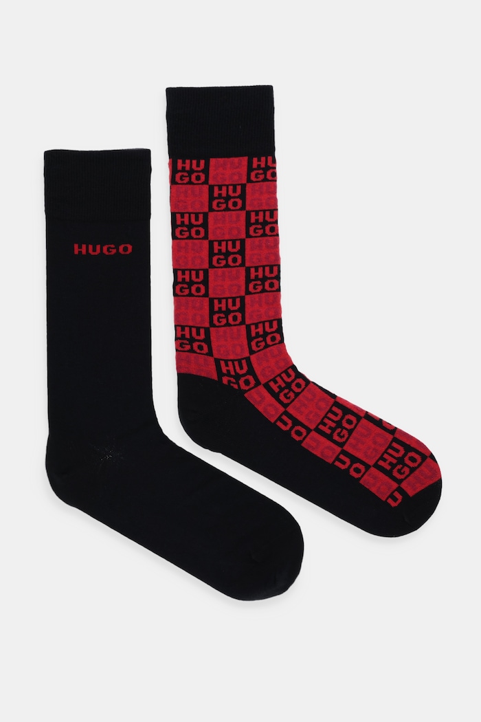 Čarape HUGO 2P RS AARON CC 2-pack visoke čarape crna 50553168