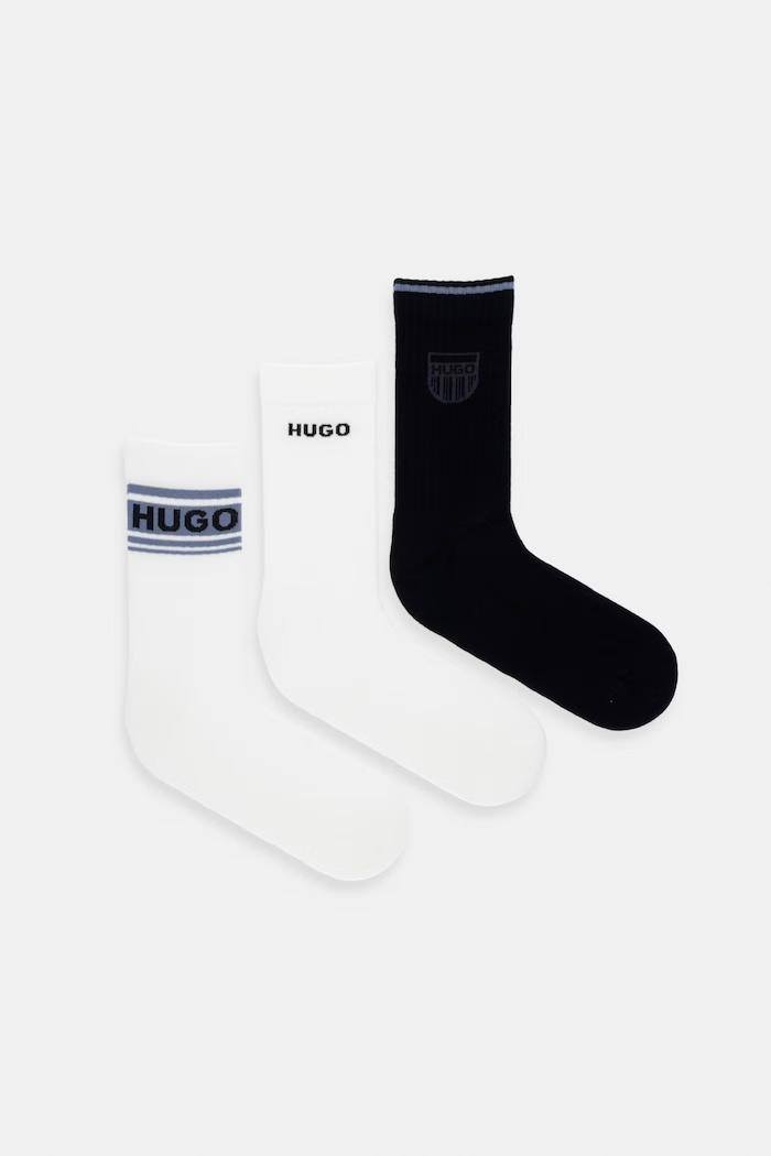 HUGO șosete 3P QS NEW LOGO CC 3-pack sosete lungi alb 50553199