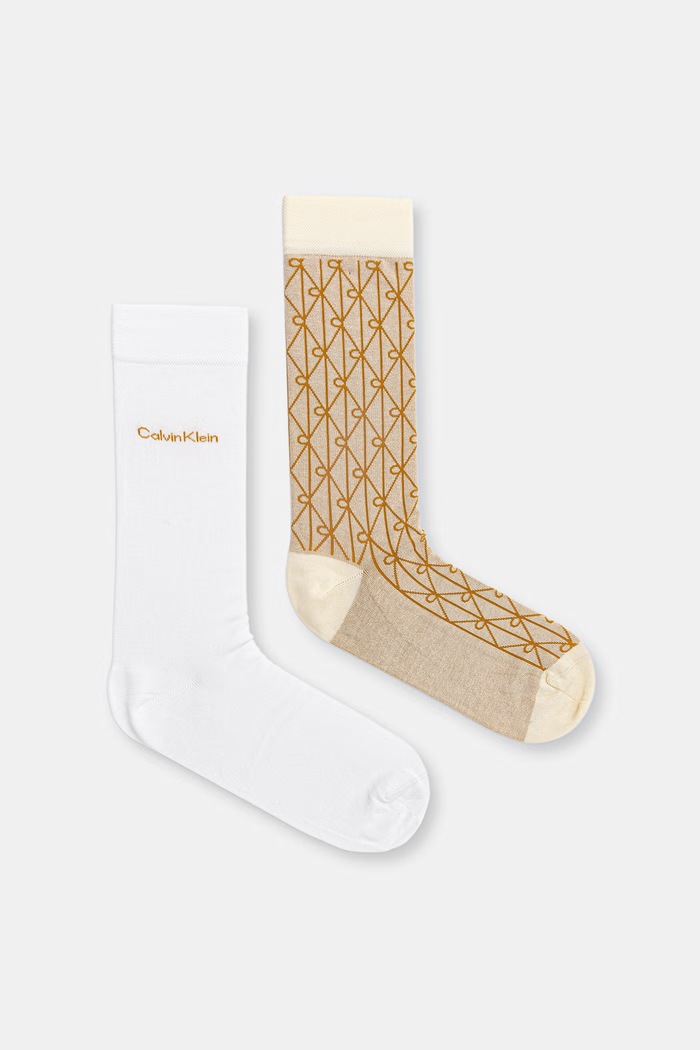 Calvin Klein ponožky pánské 2-pack béžová 701237677