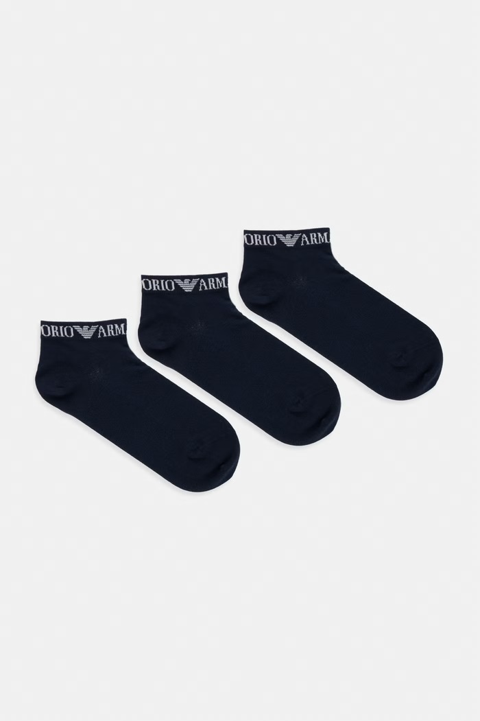 Emporio Armani Underwear skarpetki 3-pack skarpetki długie granatowy EM000550.AF20083