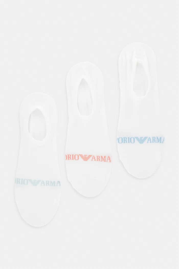 Ponožky Emporio Armani Underwear 3-pak krátke ponožky biela EM000548.AF20083