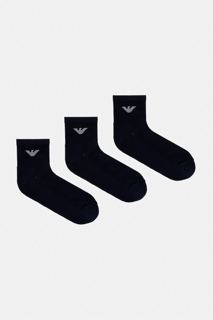 Ponožky Emporio Armani Underwear 3-pack dlouhé ponožky námořnická modř EM000551.AF14499