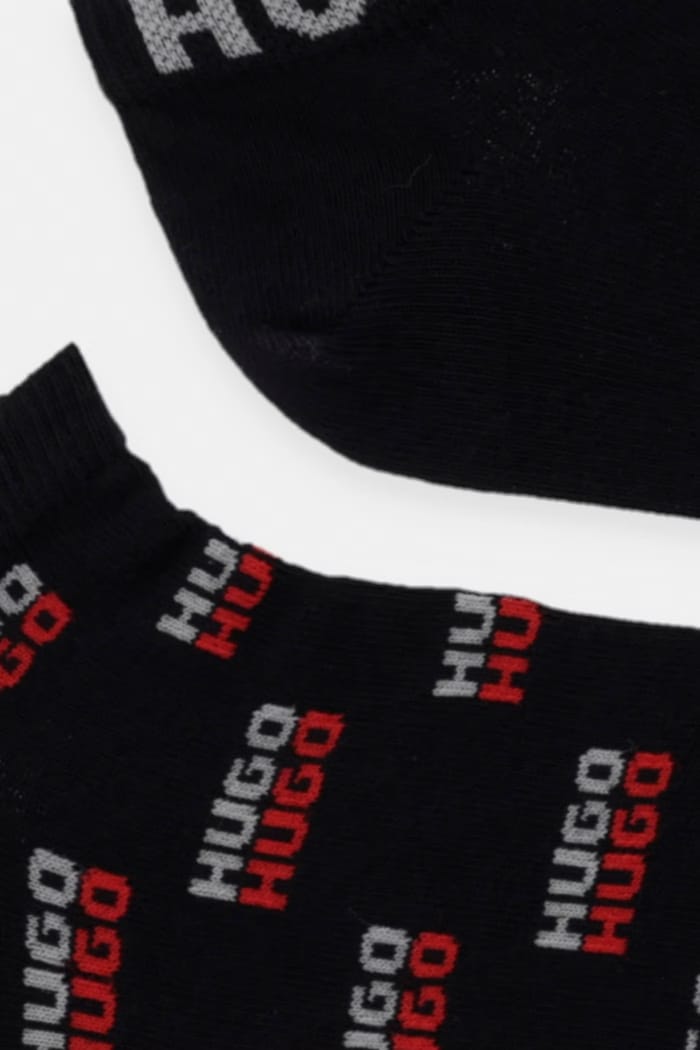 HUGO șosete pentru bărbați 3P AS LOGO AOP CC pachet de 3 50557070 negru SS26