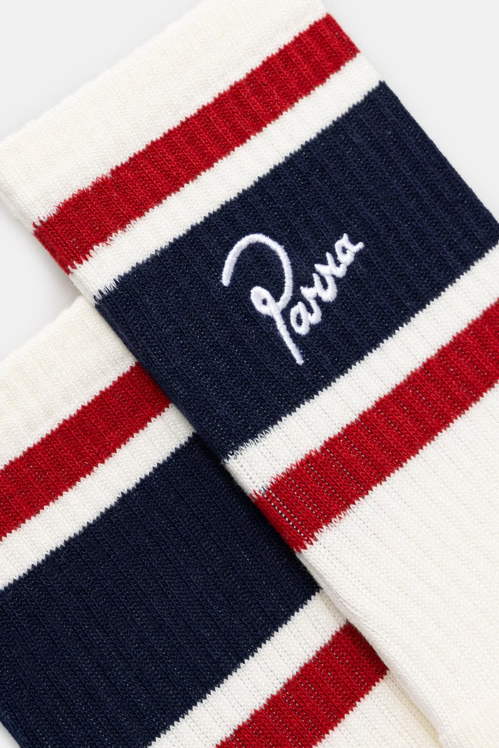 by Parra Signature striped skarpety z bawełną męskie 55470 biały SS26