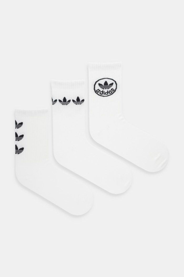 Κάλτσες adidas Originals Trefoil 3-pack ψηλές κάλτσες λευκό JW4043