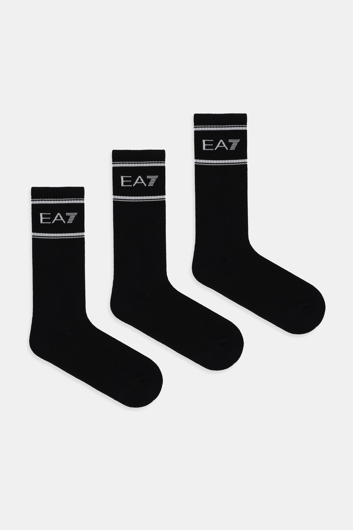 Ponožky EA7 Emporio Armani 3-pack dlouhé ponožky černá AF18572.7X000381