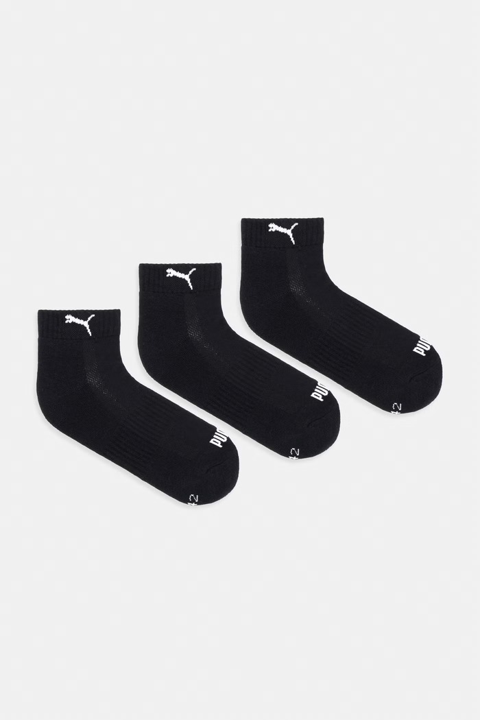 Ponožky Puma CUSHIONED QUARTER 3-pak dlhé ponožky čierna 938581