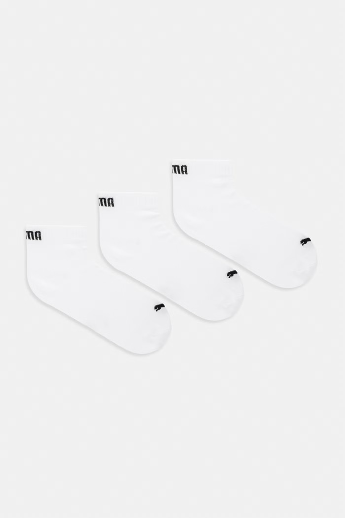 Ponožky Puma QUARTER PLAIN 3-pak dlhé ponožky biela 938589