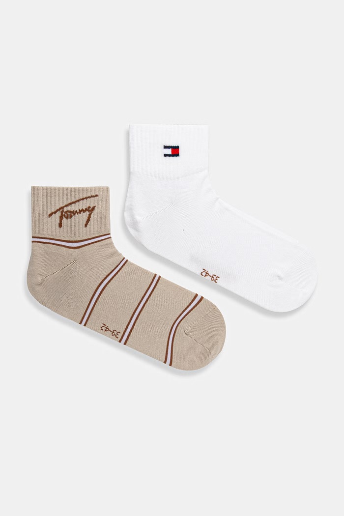 Tommy Jeans ponožky 2-pak béžová 701238946