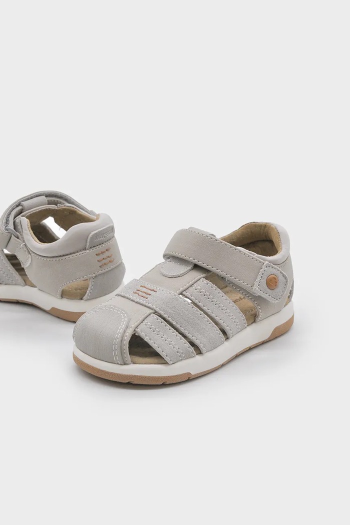 Detské sandále Mayoral usňová koža sivá 41773.78C.Baby.PPY2
