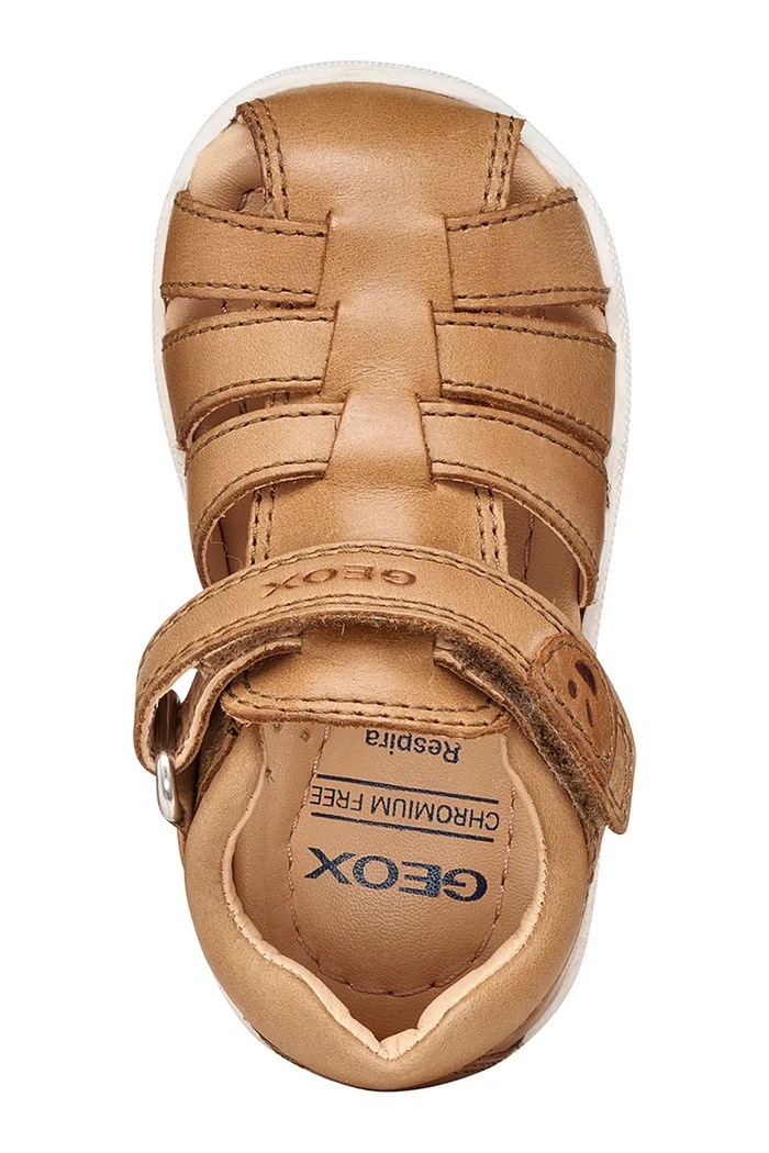 Geox detské kožené sandále SANDAL MACCHIA B254VA.000CL.18.26 hnedá