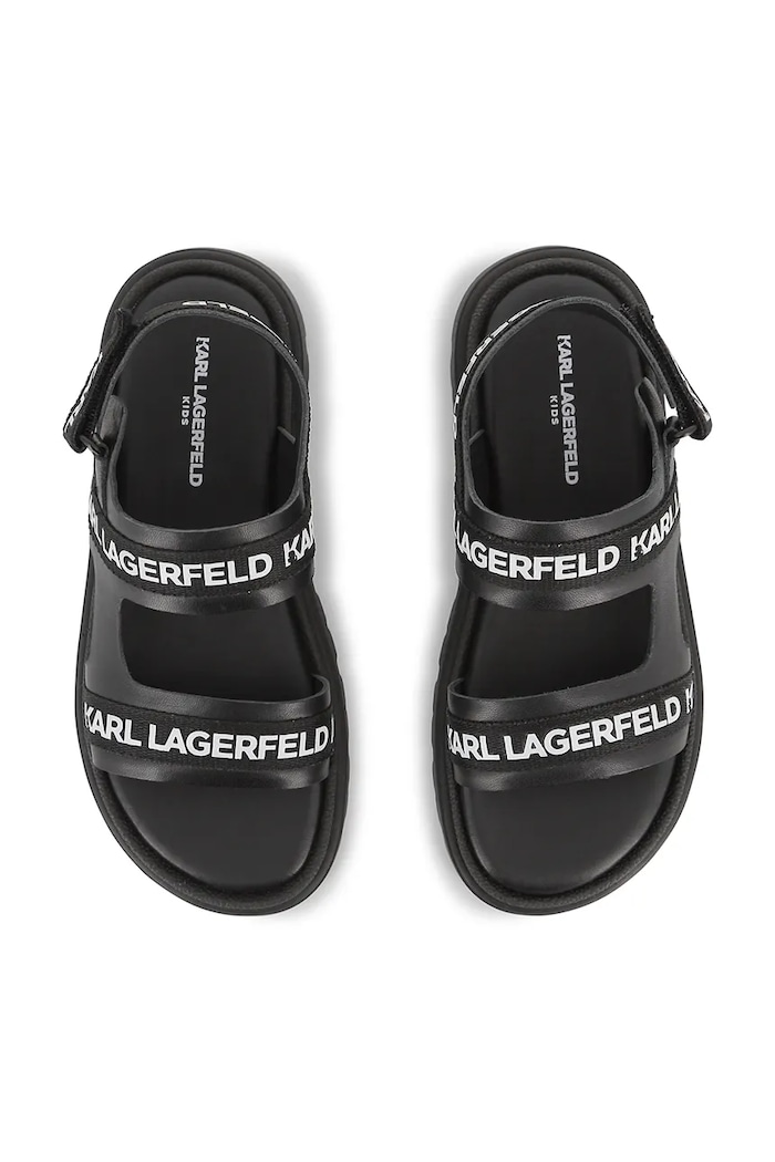 Karl Lagerfeld Σανδάλια παιδικά δερμάτινα μαύρο Z31176.28.35