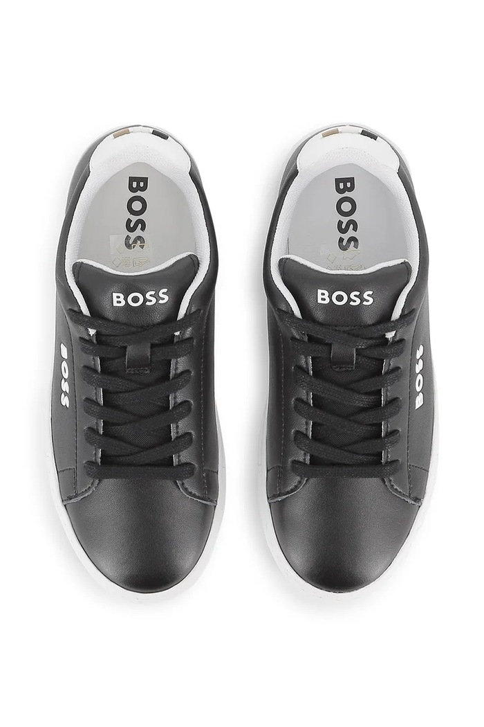Маратонки за деца от кожа BOSS J53248.27.35 черен