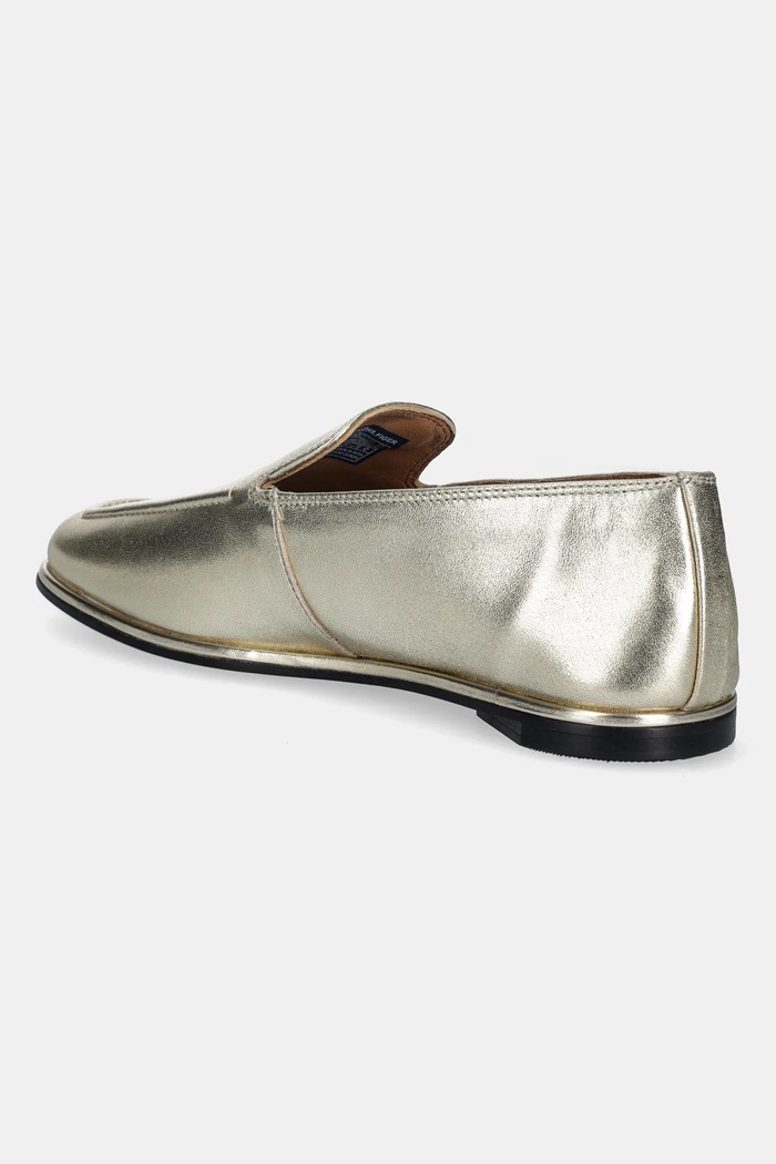Obuwie Tommy Hilfiger mokasyny skórzane HILFIGER GOLD LOAFER FW0FW08958 złoty