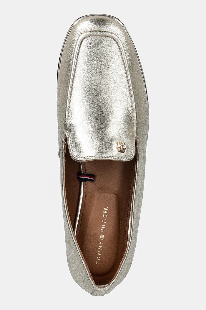 Tommy Hilfiger mokasyny skórzane HILFIGER GOLD LOAFER złoty FW0FW08958