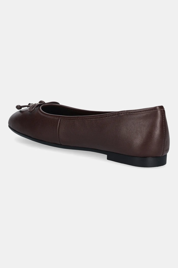 Obuwie Tommy Hilfiger baleriny skórzane HILFIGER SMOOTH LTHR BALLET FW0FW09006 brązowy