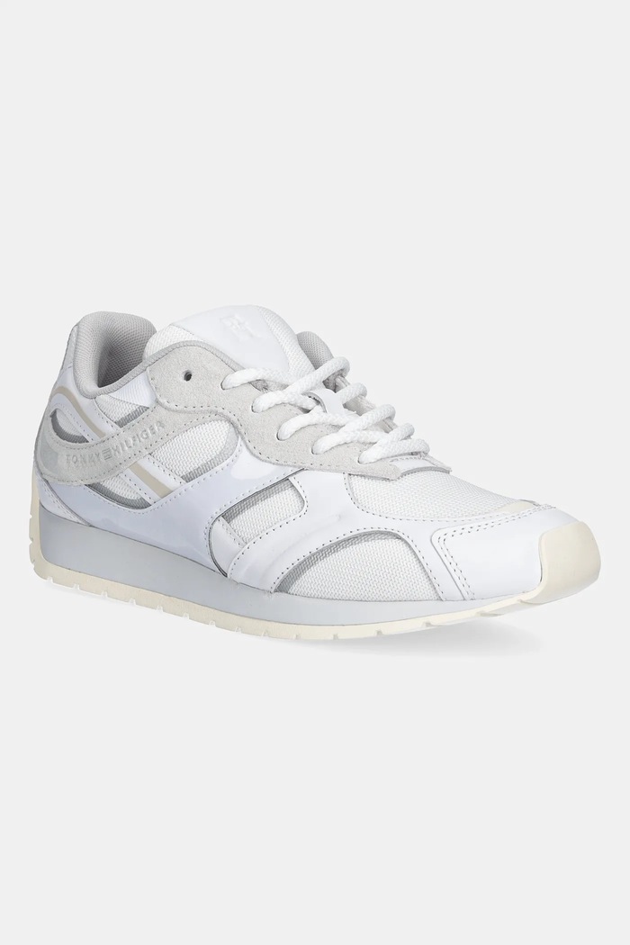 Tenisice Tommy Hilfiger TH MODERN RUNNER MIX MAT brušena koža bijela FW0FW09098