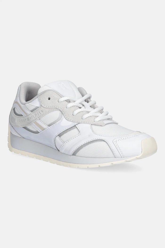 Tenisice Tommy Hilfiger TH MODERN RUNNER MIX MAT brušena koža bijela FW0FW09098