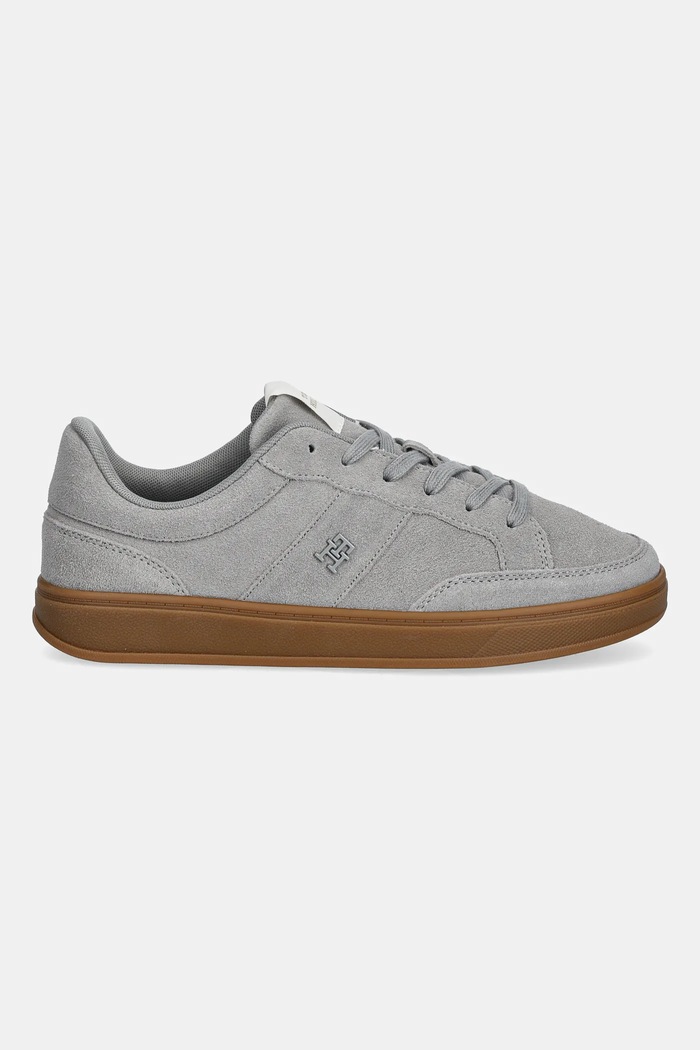 Semišové tenisky Tommy Hilfiger TH HERITAGE COURT SNEAKER SUEDE FW0FW09266 šedá SS26