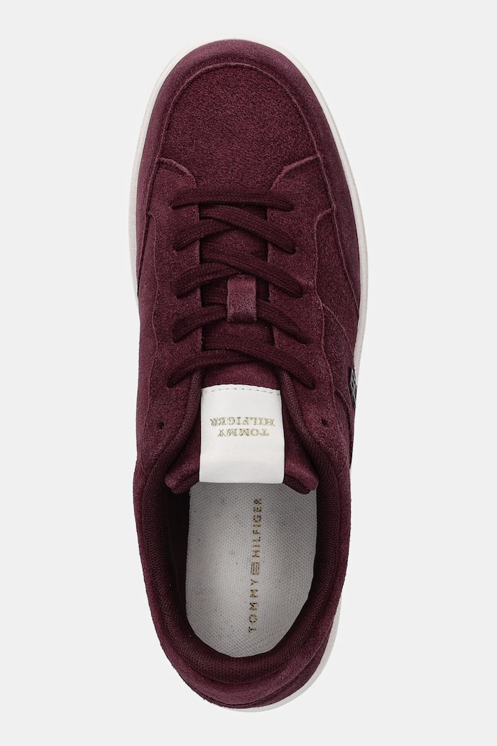 Велурени маратонки Tommy Hilfiger TH HERITAGE COURT SNEAKER SUEDE бордо FW0FW09266