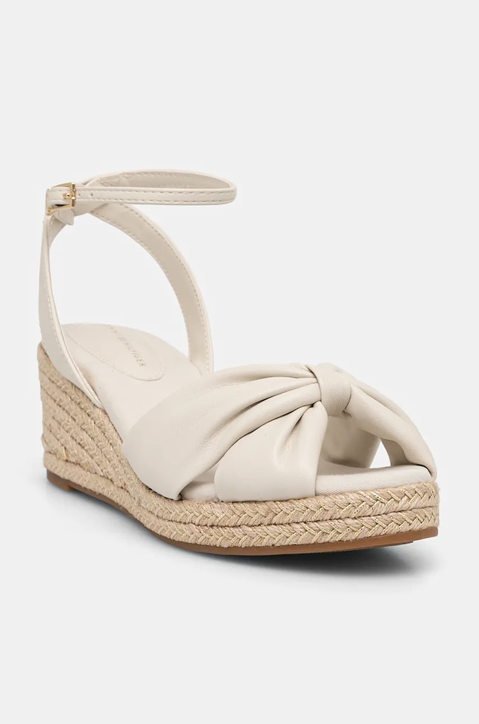 Tommy Hilfiger szandál TH BOW MID CORK WEDGE koturnus bézs FW0FW09010