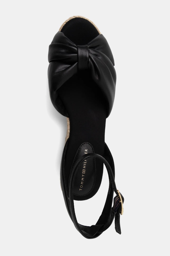 Sandále Tommy Hilfiger TH BOW MID CORK WEDGE čierna FW0FW09010