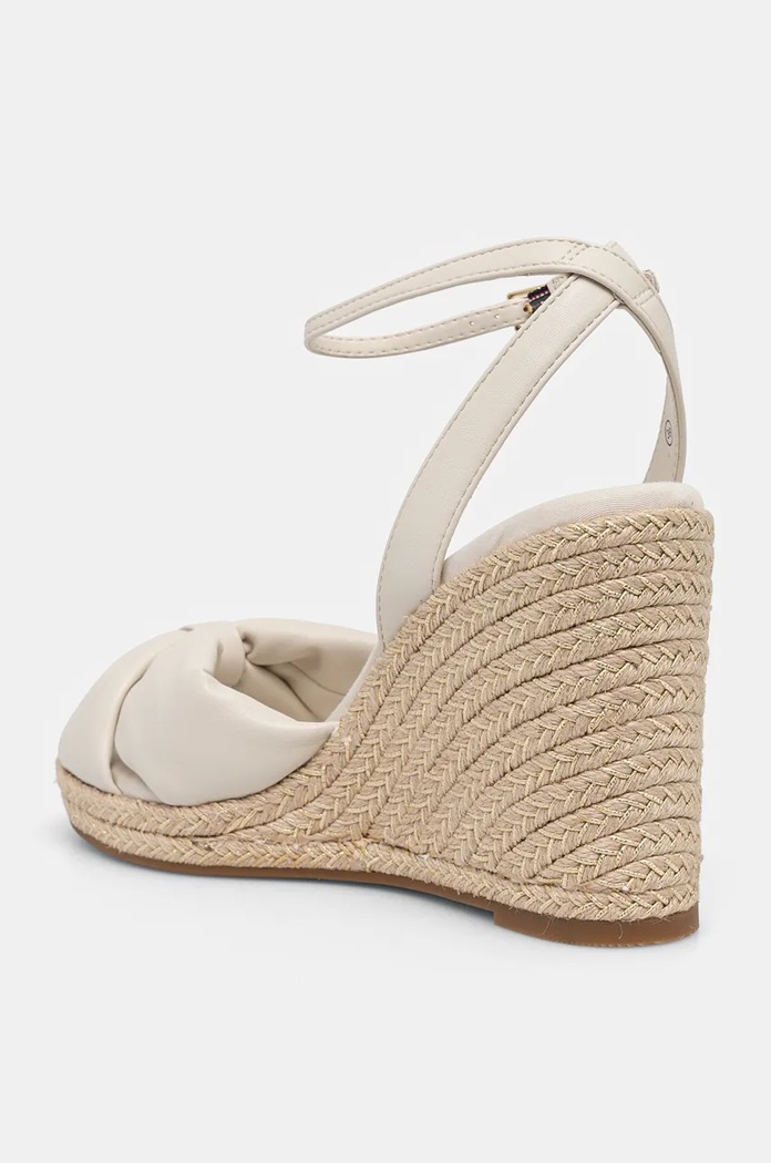 Boty Sandály Tommy Hilfiger TH BOW HIGH CORK WEDG FW0FW09011 béžová